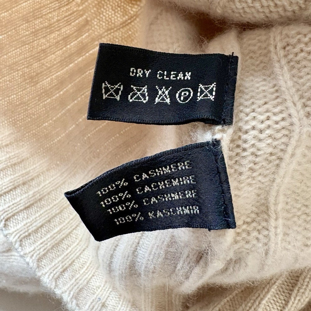 Ralph Lauren Black Label cashmere wraparound shawl collar cablenknit sweater - Picture 9 of 12
